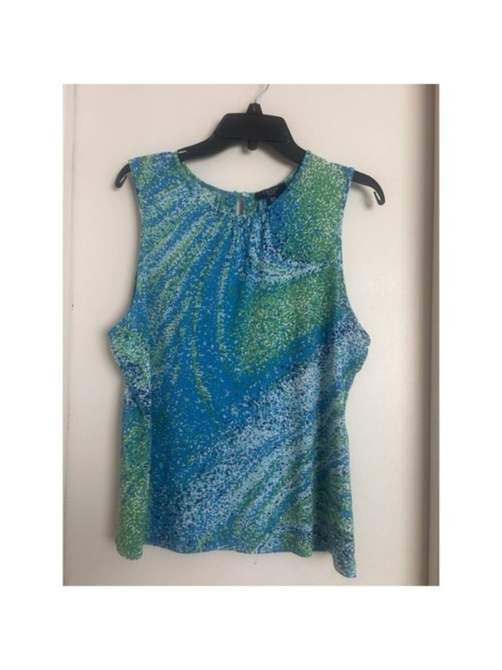 Chaps Ralph Lauren Women's Blue/Green Sleeveless Top Petite XL